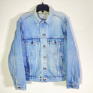 Vintage Levis orange tab trucker jacket with perfect wear, fits L